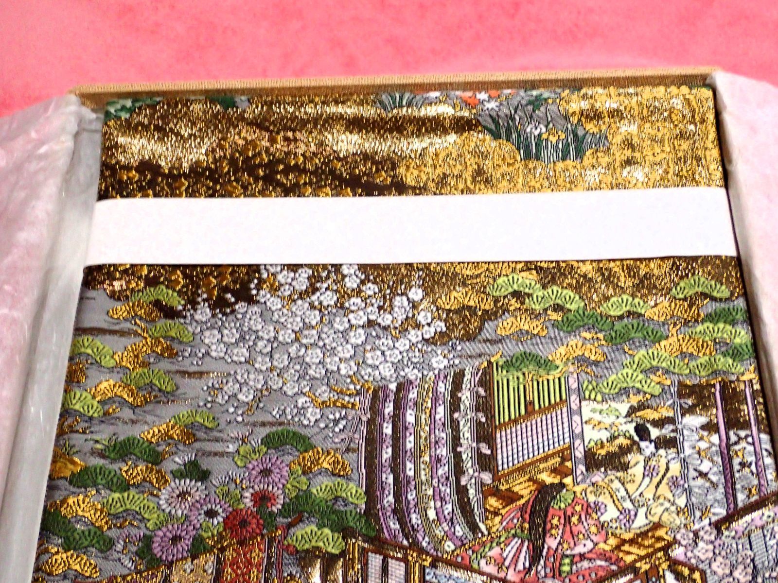 正絹 袋帯 建都壱建都一千二百年記念 全通総柄本金錦 京洛時代祭還幸