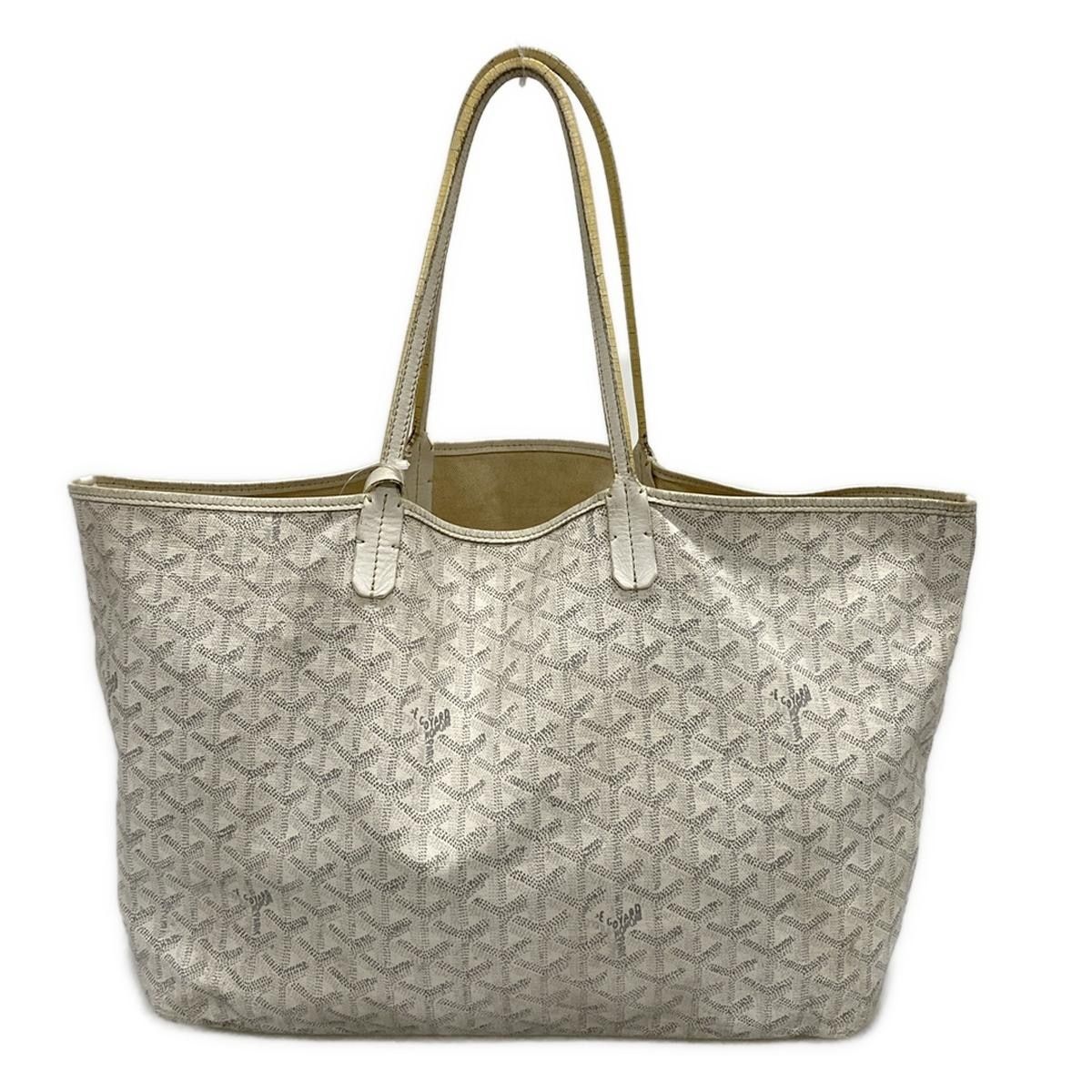 GOYARD(ゴヤール) トートバッグ サンルイPM 白 マーカージュ/イニシャル(N) レザー - メルカリ