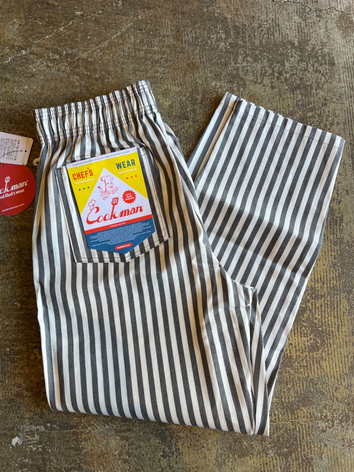 COOKMAN CHEF PANTS 新品 カバナストライプグレー