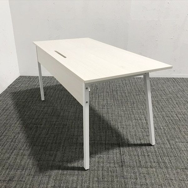 平デスク AL 引出し無 オフィスデスク W1400 木目調ホワイト