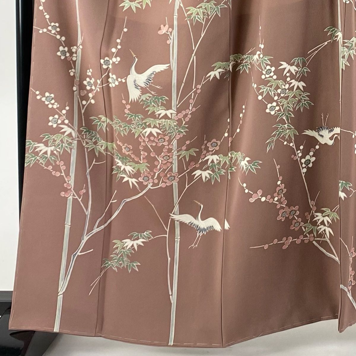 豪華絢爛綺麗身丈165cm裄丈68cm Gベージュ竹正絹訪問着袷広襟