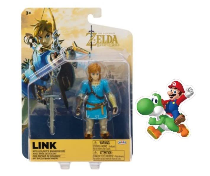 SUPER MARIO World of Nintendo 2.5-inch - 4-inch Articulated Action Figure Collection Bonus Sticker Link BoTW 4 inch