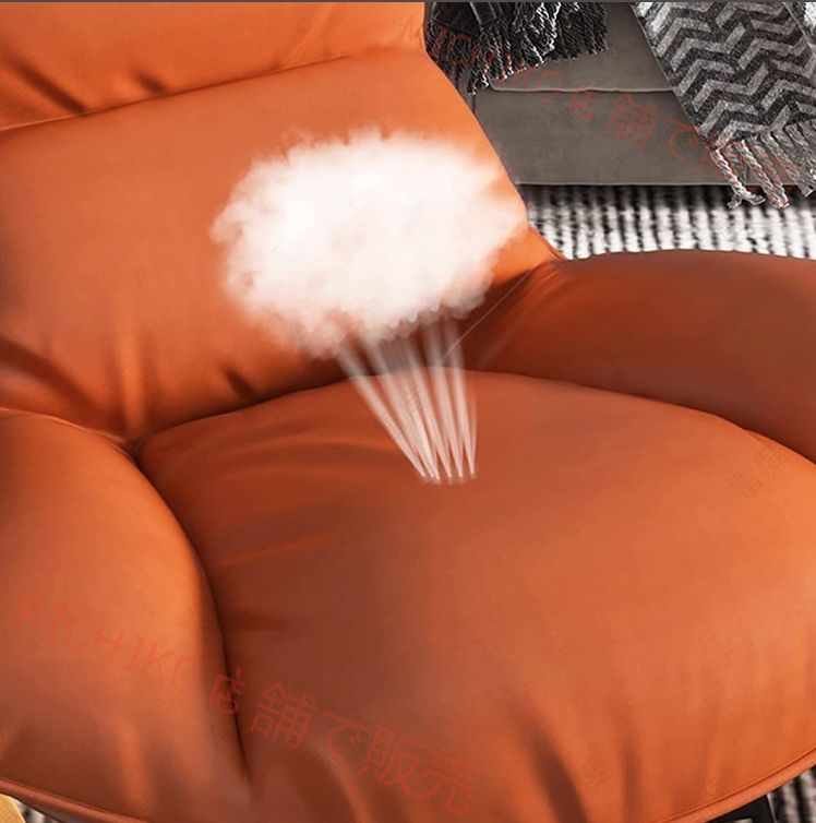 リクライニングチェア モダンで快適なロッキングチェア 布製ロッカーチェアナップチェアアクセントチェア 厚手のパッド入りクッションと木製の脚 リビングルームのベッドルームオフィス用の怠惰なレジャーソファ オレンジ NEXPOTALLINN_EU