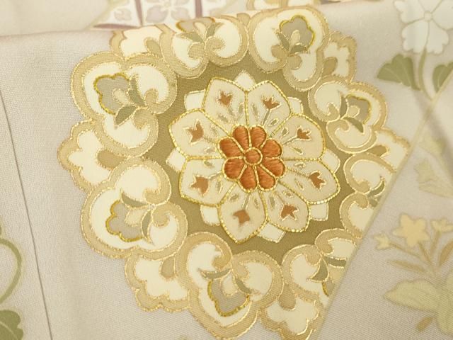 平和屋本店□極上 創業460年・千總 訪問着 駒刺繍 正倉院鳳凰花文 薄い  