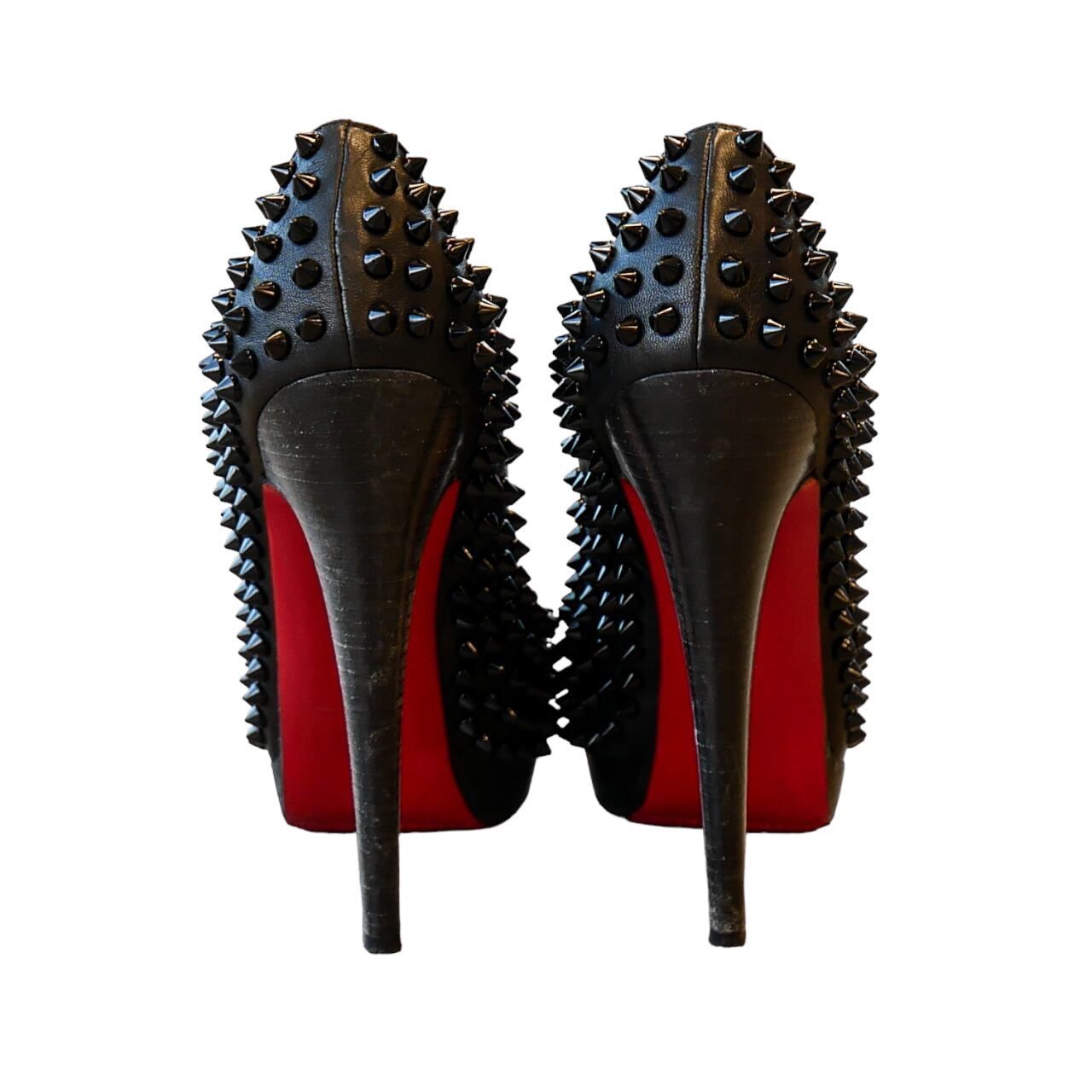 Louboutin ルブタン ヒール 37 Black Spikes 232写真通り - ハイヒール ...