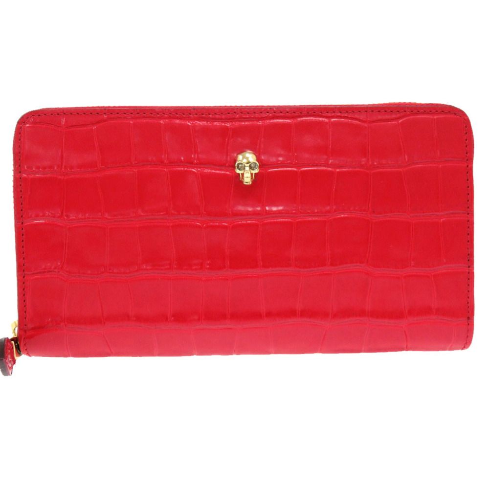 未使用 アレキサンダーマックイーン 長財布 スカル ラウンドファスナー