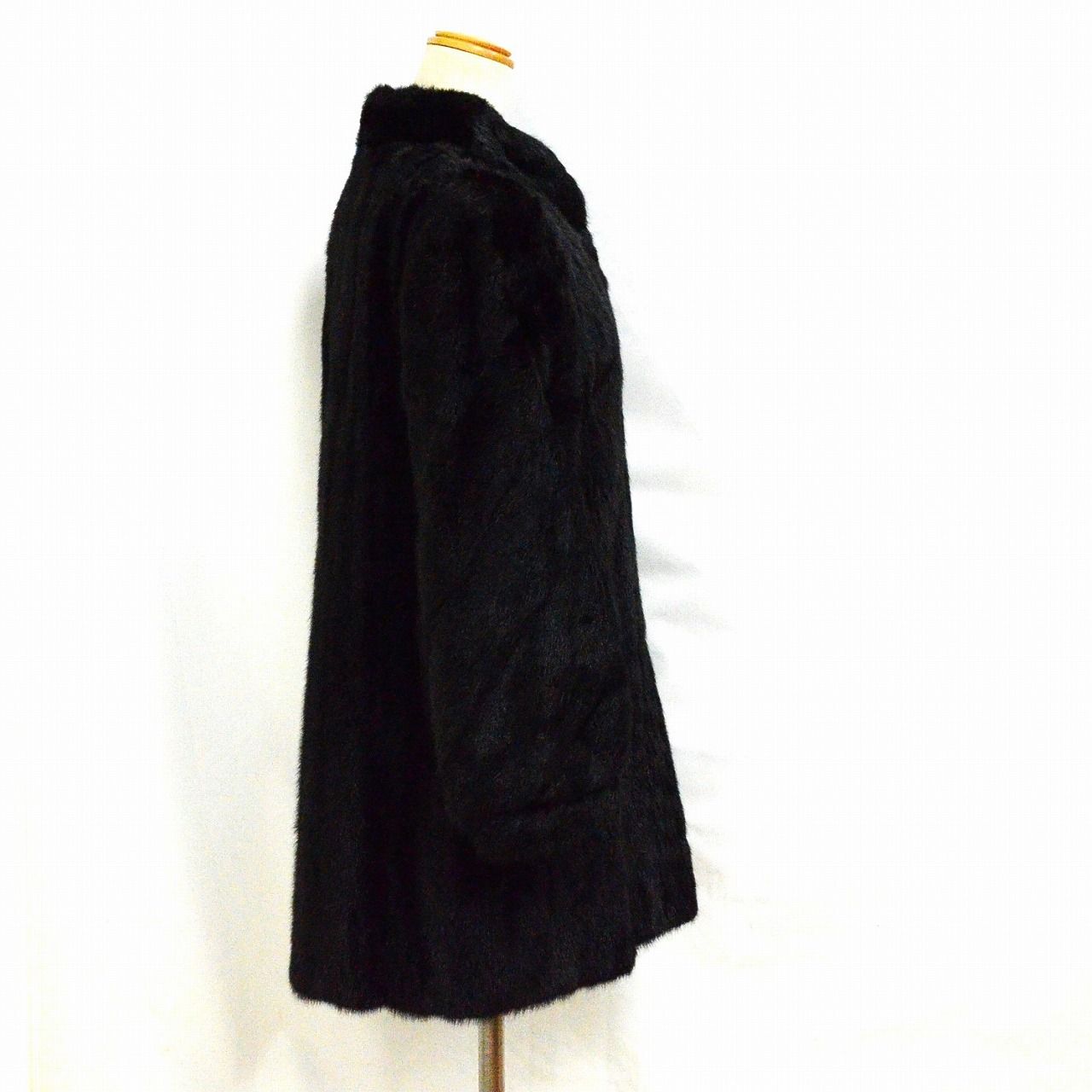 ミンク ファーコート 毛皮 13号 毛皮 ミンク コート ブラック mink 貂