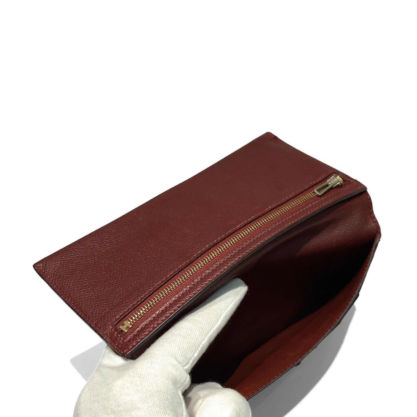 HERMES (エルメス) ベアンクラシック シェーブル ウォレット 長財布 二 