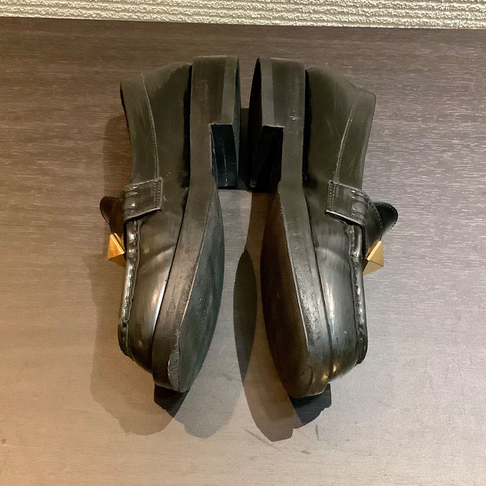 VALENTINO ローマンスタッズ　レザーローファー　黒　サイズ37.5 ヴァレンティノ VALENTINO GARAVANI ガラヴァーニ ローマン