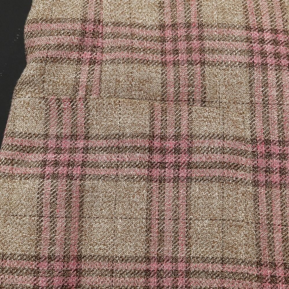 【中古】タリアトーレ TAGLIATORE ウールシルク チェック 2B カジュアルジャケット ブラウンxピンク【サイズ46】【メンズ】-7