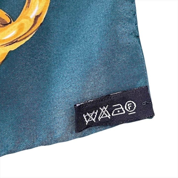 超美品 CHANEL シャネル ココマーク チェーン デザイン シルク100  