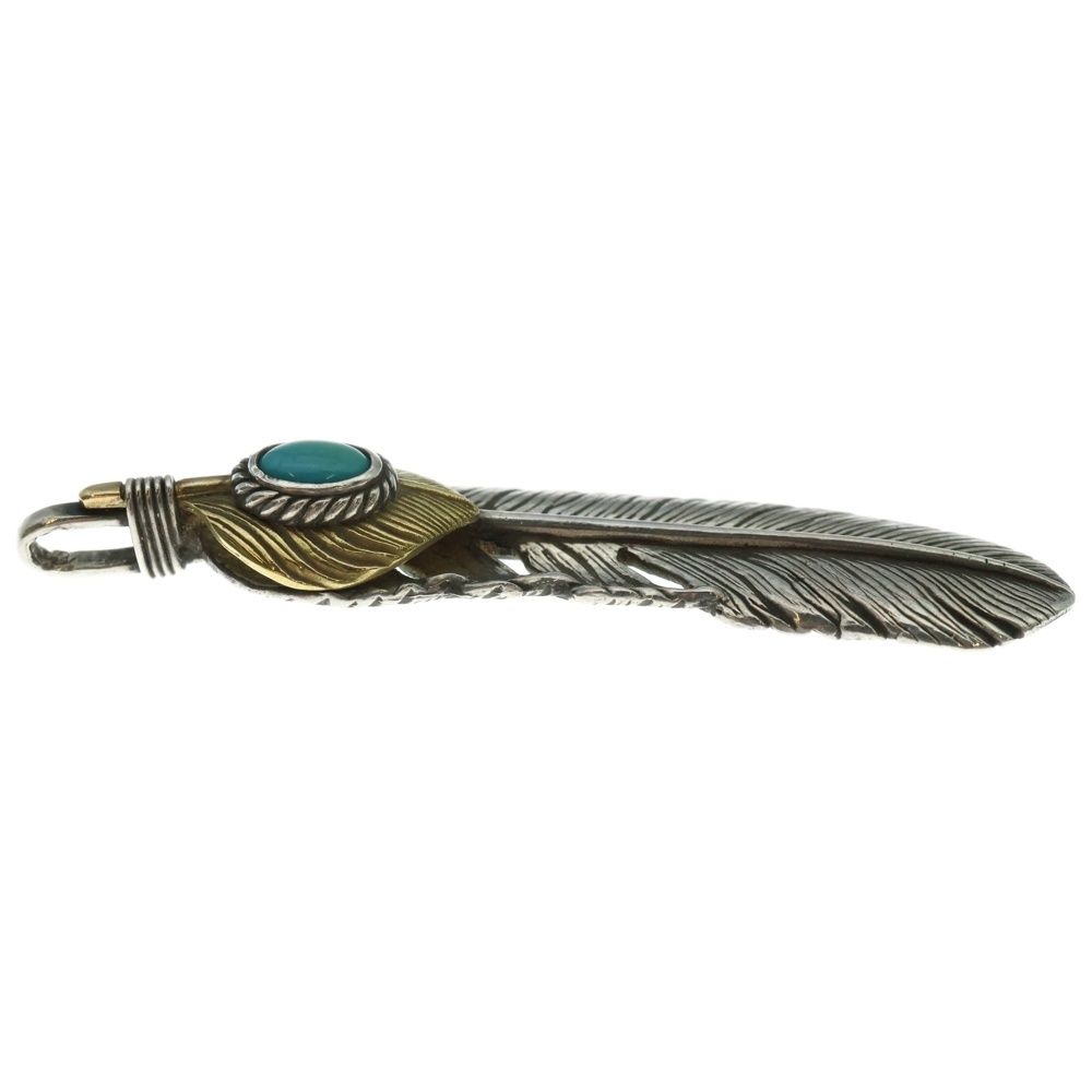 タディアンドキング ハートK18フェザー銀縄縄ターコイズフェザー