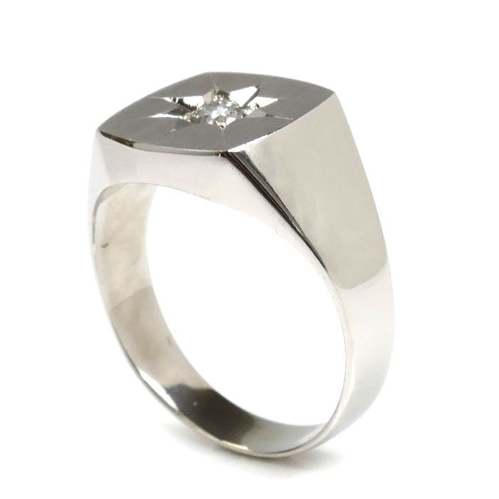 Pt900プラチナ リング 指輪 ダイヤモンド0.201ct 20号 14.5g メンズ