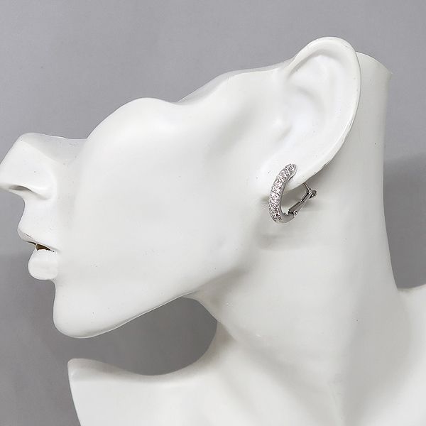 美品 Pt900 / K14WG パヴェ ダイヤモンド イヤリング ダイヤ