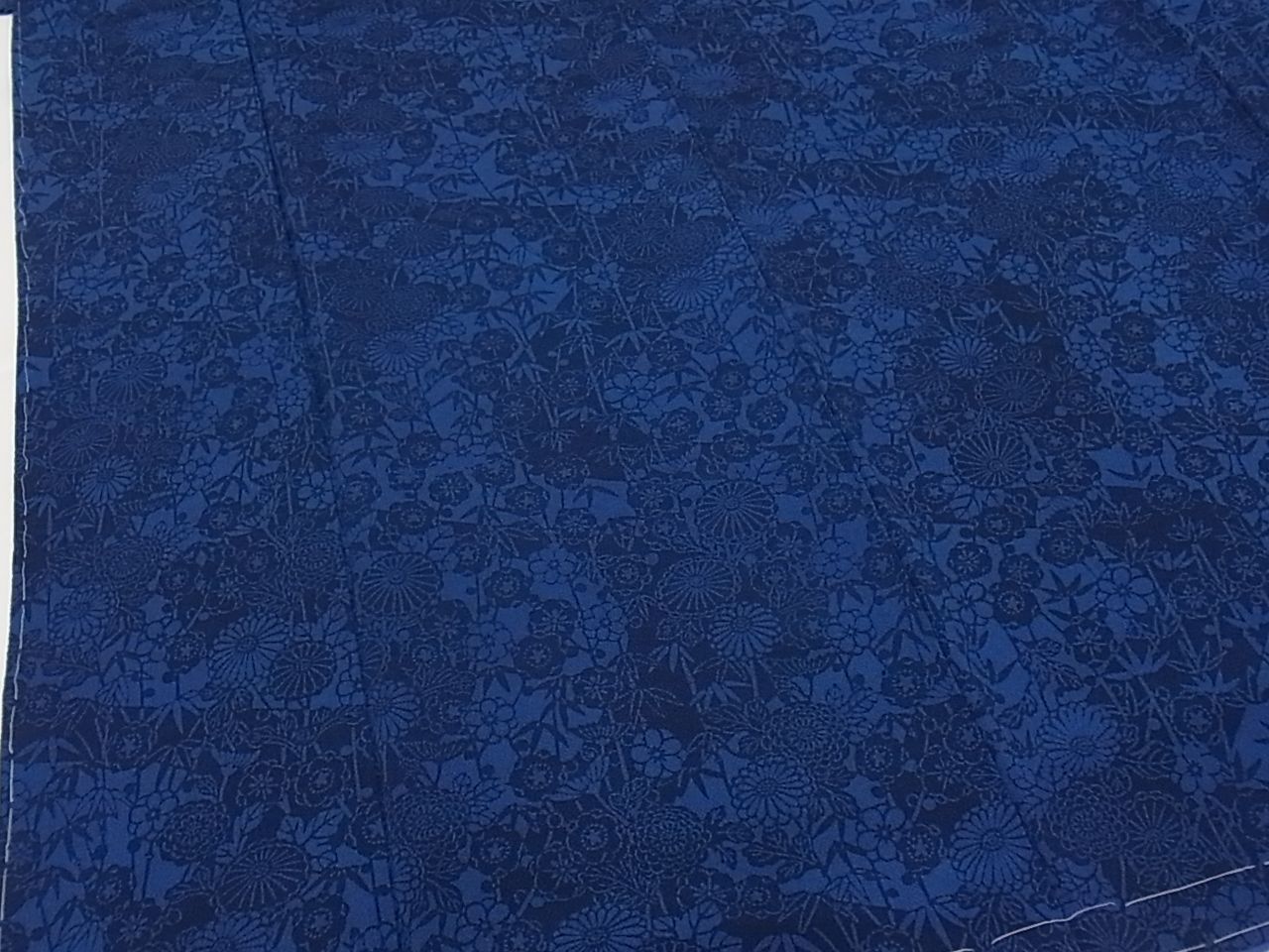 阿波藍染 徳島県無形文化財保持者 香川卓美 小紋 菊梅竹 未使用 mop379