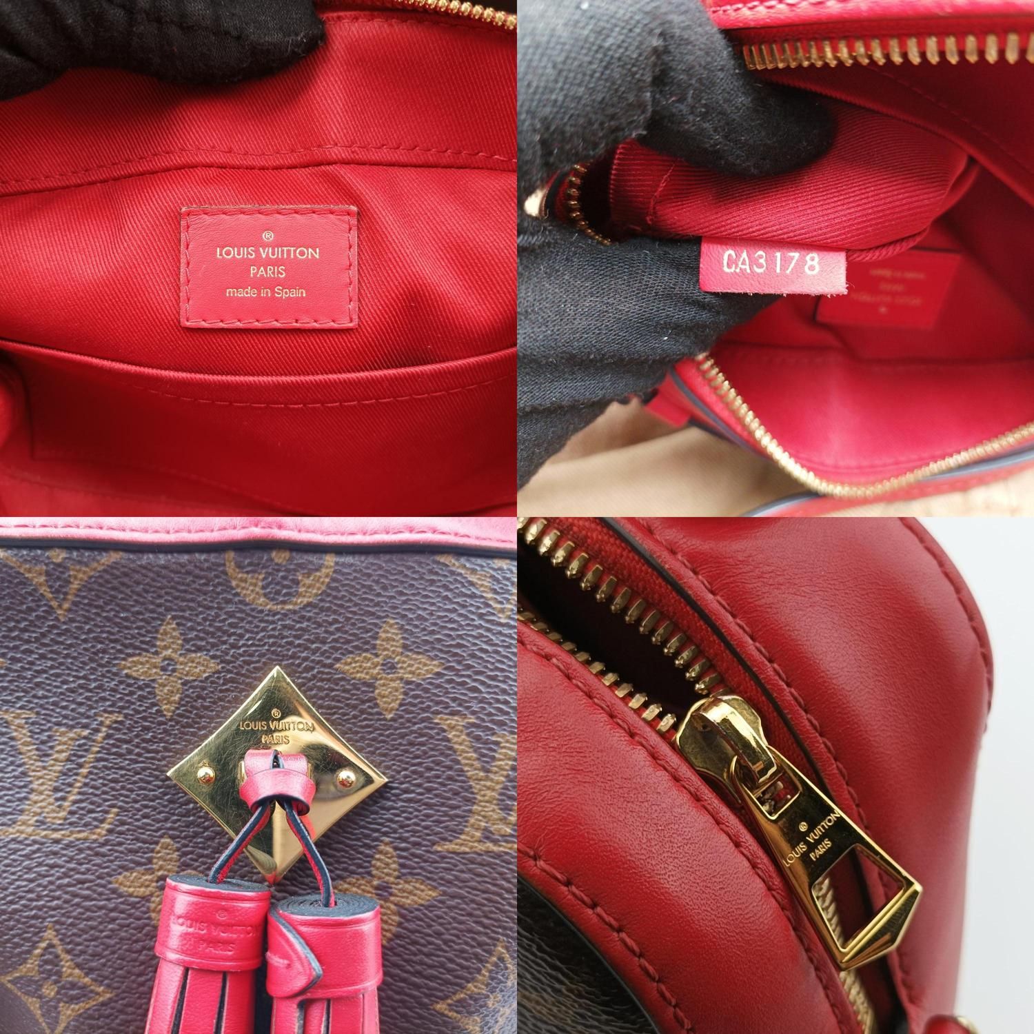 ルイヴィトン Louis Vuitton トートバッグ レディース サントンジュ モノグラム/ブラウン系Xレッド モノグラムキャンバス×カーフレザー  M43556 CA3178 - メルカリ