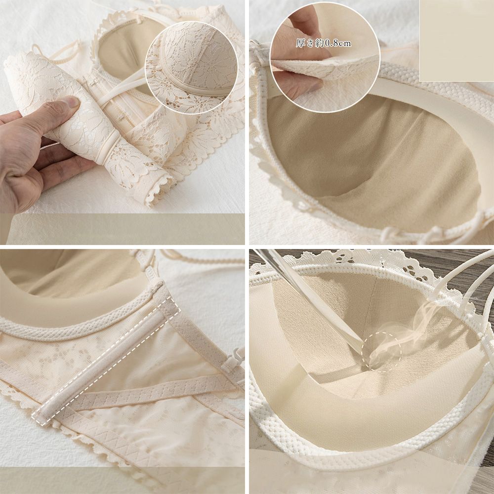 セクシー ランジェリーセット ノンワイヤー フロントホック レース
