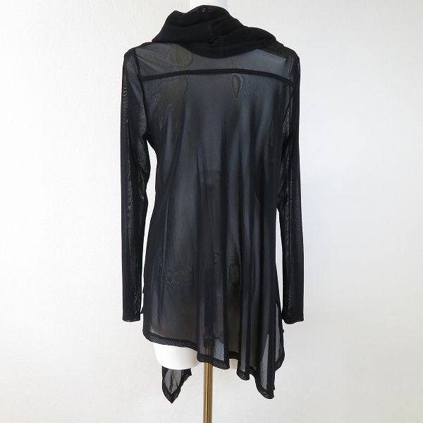 a エイココンドウ EIKO KONDO チュニック 42 黒 シースルー パワーネット 変形 シャーリング 長袖 日本製 レディース 796857 k01