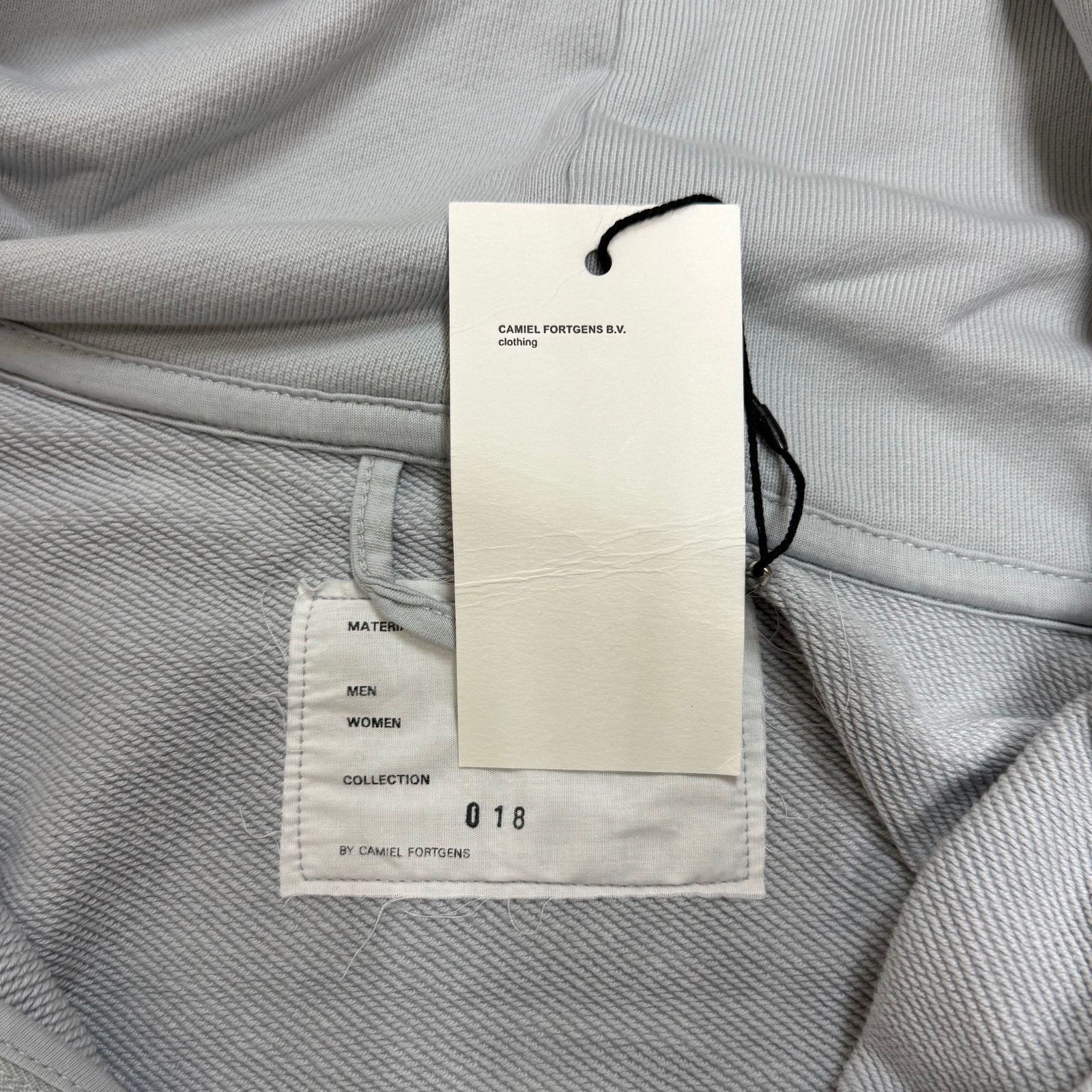 【関税込み】Camiel Fortgens グレー マフラー フーディ 未使用品 CAMIEL FORTGENS ZIP HOODIE SWEAT ジップフーディー