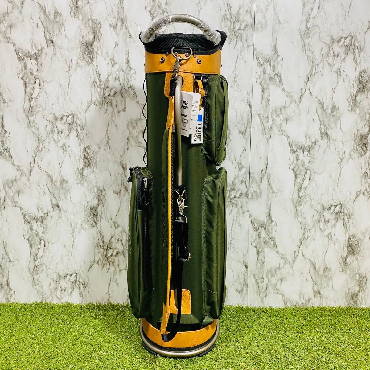 【新品】現行モデル ターフデザイン カート式 キャディバッグ シューズケース付き 新品】現行モデル ターフデザイン カート式 キャディバッグ