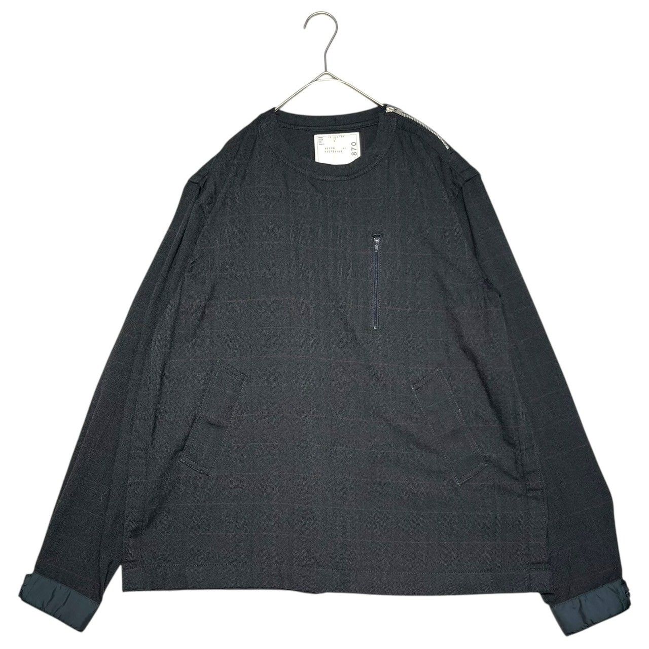sacai PULL OVER SHIRTS ヘリンボーン チェック ナイロン sacai(サカイ) PULL OVER SHIRTS ヘリンボーン チェック ナイロン プル