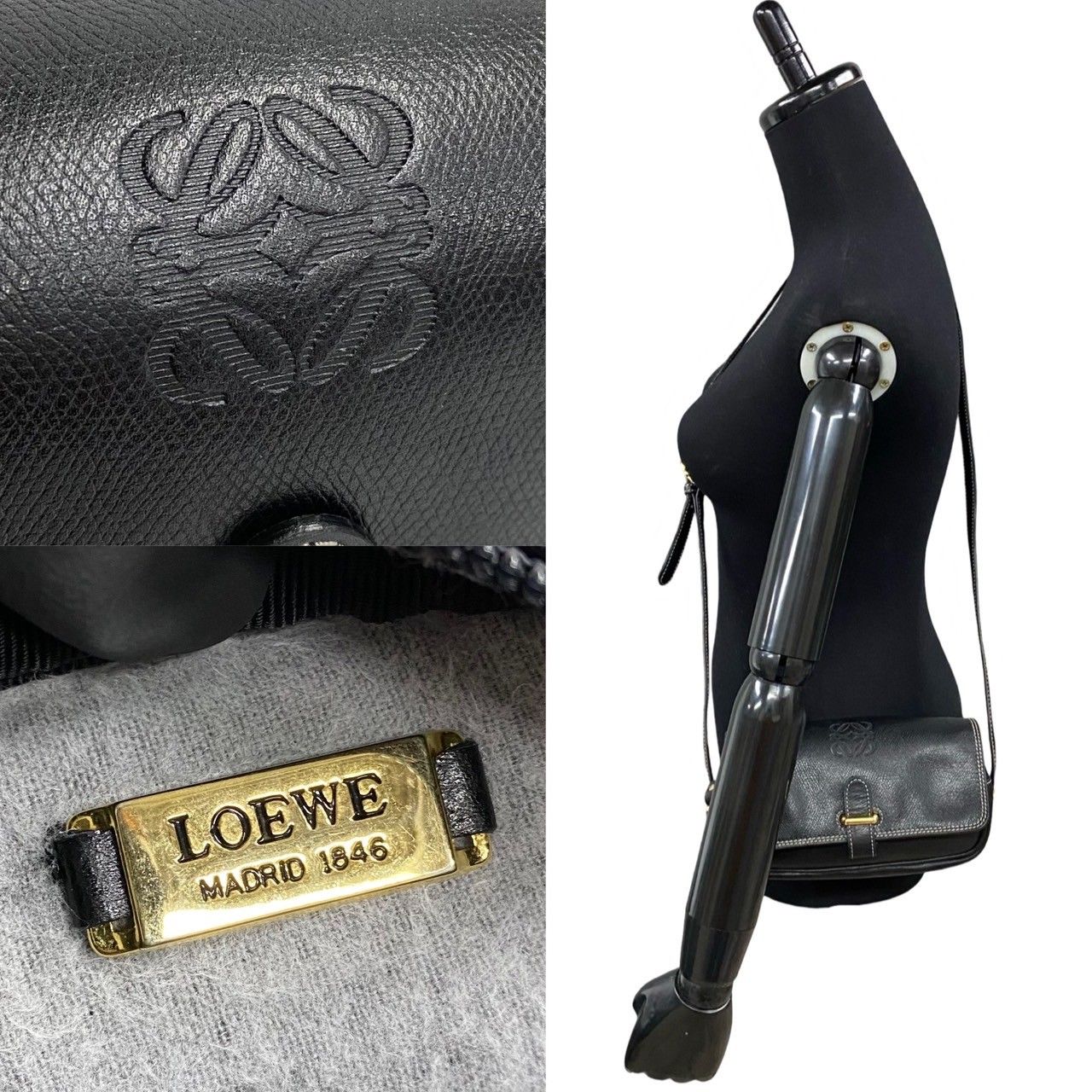 極 美品 希少品 LOEWE ロエベ ヴィンテージ アナグラム ロゴ 金具