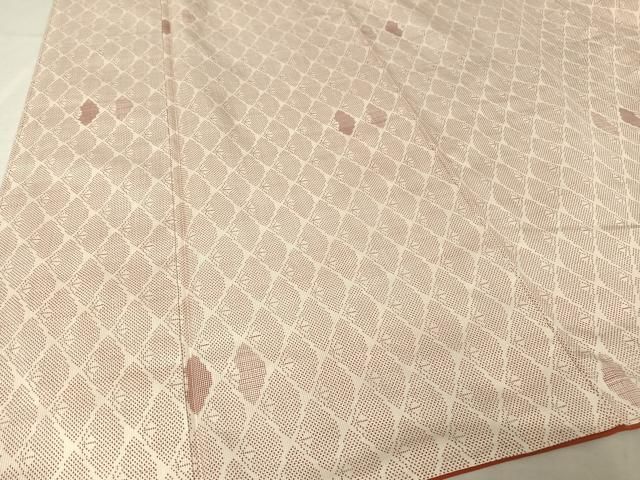 平和屋着物○恵大島織物謹製 本場大島紬 白大島 一元7マルキ 扇面