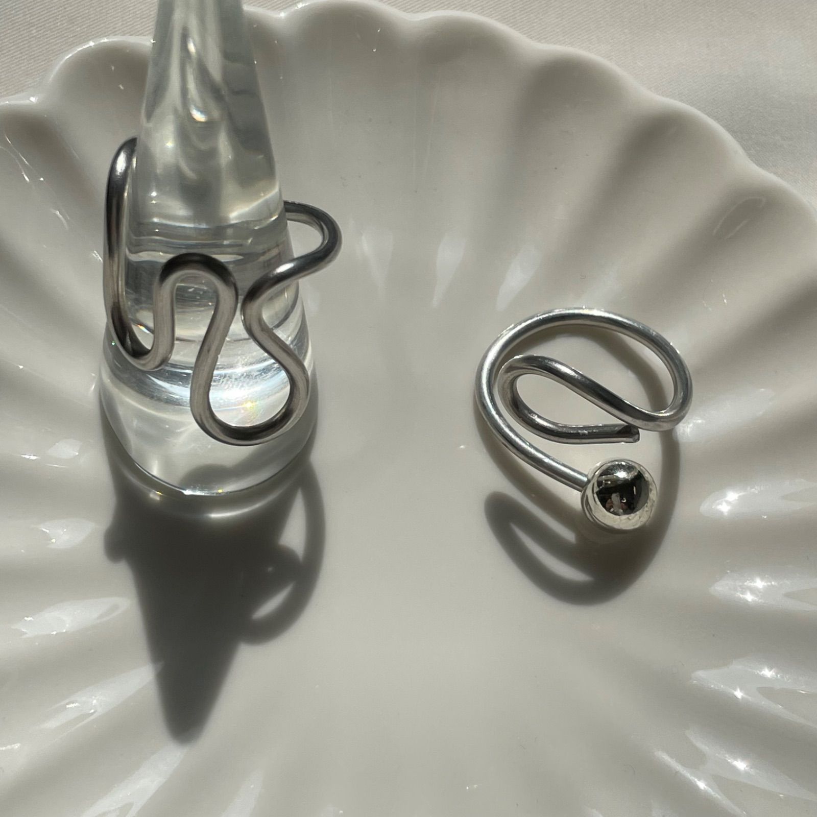 2SET asymmetry dripping ring _2セット アシンメトリー ドリッピング リング