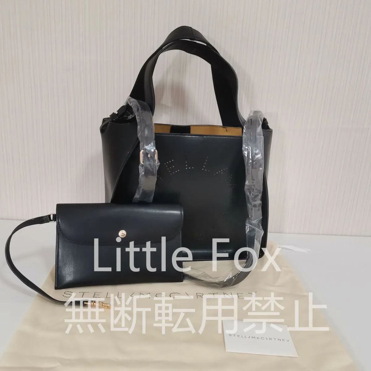 【新品未使用】ステラマッカートニー stella mccartney レディース ロゴトートバッグ  ショルダーバッグ クロスバック 2way  black  ブラック