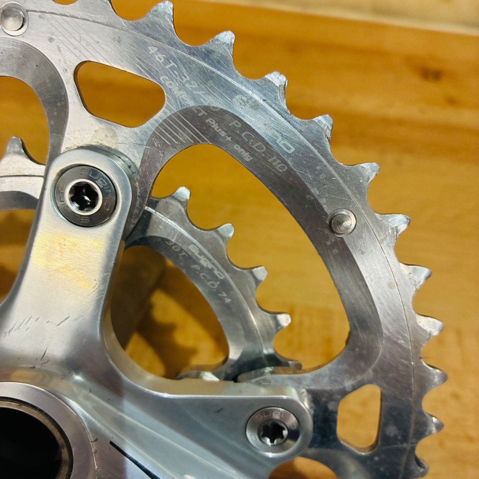 SUGINO OX2-901D classic スギノ クランク セット 46-30T 170mm クラシック シルバー コンパクト 10s 11s SG-105 24mm軸 シマノ互換 IDS24 BRIGHTFACE_UK