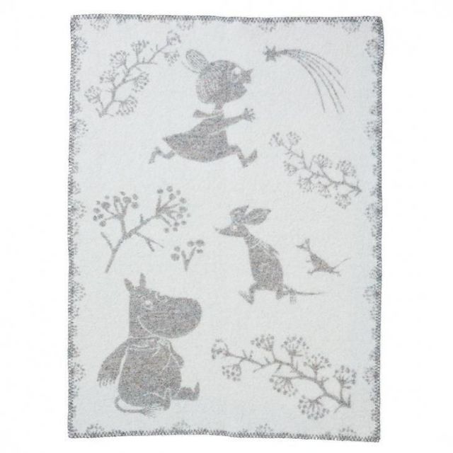 KLIPPAN クリッパン ウール ミニブランケット ムーミン ウィンターランド グレー ブランケット ひざ掛け 北欧 トーベ ヤンソン Moomin リバーシブル シンプル インテリア MARWIL-DEMENAGEMENTS_CH