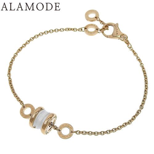 BVLGARI ブルガリ ビーゼロワン ビー ゼロワン ブレスレット K18 ピンクゴールド PG ホワイトセラミック ブレスレット アクセサリー ジュエリー B-zero1 ホワイト白 レディース 41100071857 アラモード