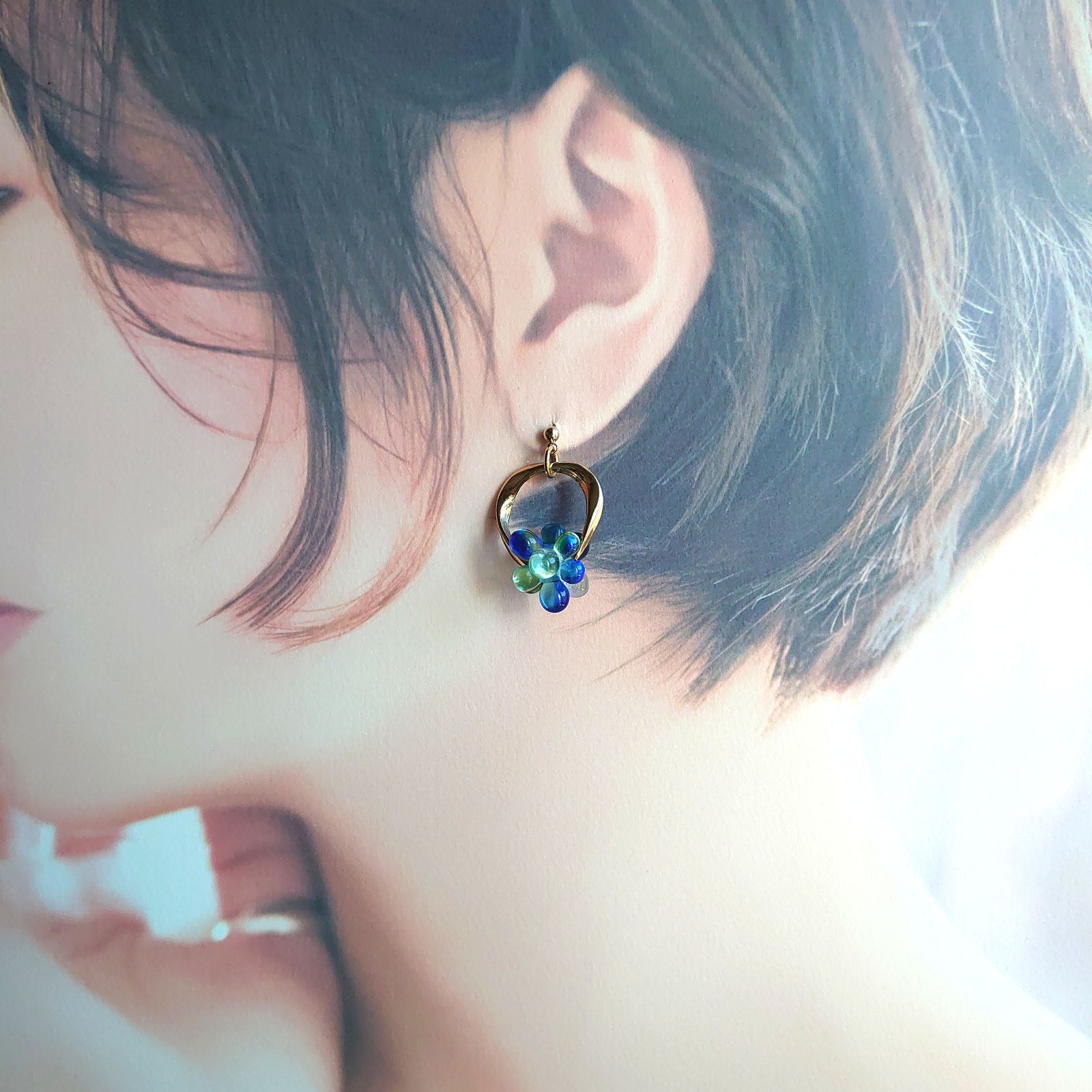 ハンドメイド ピアス イヤリング サージカルステンレス ハンドメイド