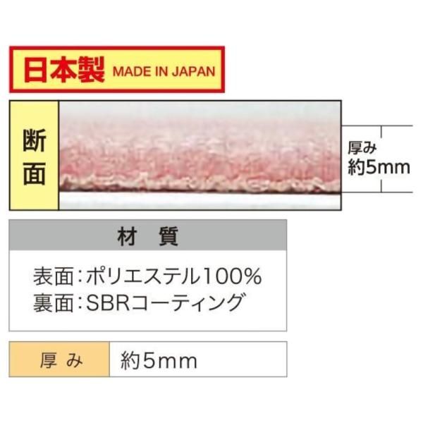 パンチカーペット 幅 182cm 長さ 20ｍ巻 厚み 5mm ループ ロールカーペット 床材 マット 内装 展示場 催事 イベント 催し物 施設 床 保護 傷防止 シート lic-wnk-0028