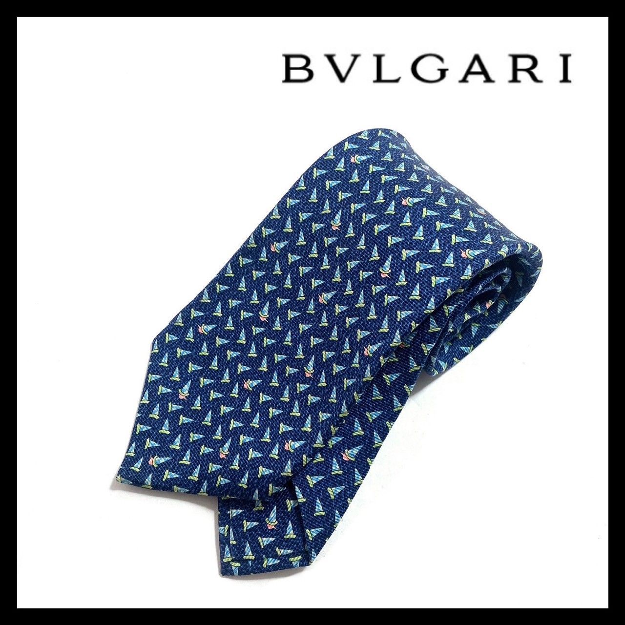 BVLGARI ネクタイ セッテピエゲ BVLGARI ブルガリ セッテピエゲ ネクタイ グレー シルク100％ 総