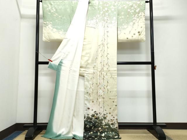 平和屋着物●訪問着　草花文　金銀彩　正絹　逸品　CAAX0952vf 平和屋着物○訪問着 草花文 金銀彩 正絹 逸品 CAAX0952vf - メルカリ