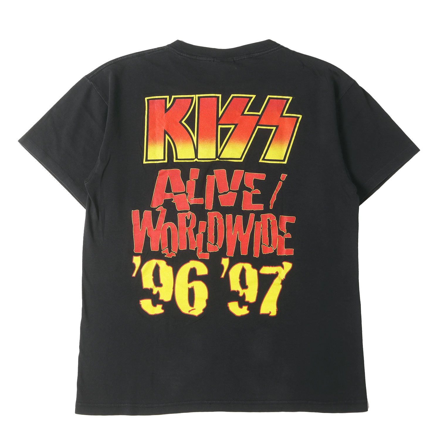 Vintage Music Item 90s KISS ALIVE / WORLDWIDE 96 97 Tシャツ 