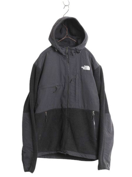 【お得なクーポン配布中!】 ノースフェイス フード付き デナリ ジャケット メンズ M 古着 The North Face DENALI フリース ナイロン パーカー ジャンパー ブルゾン 黒