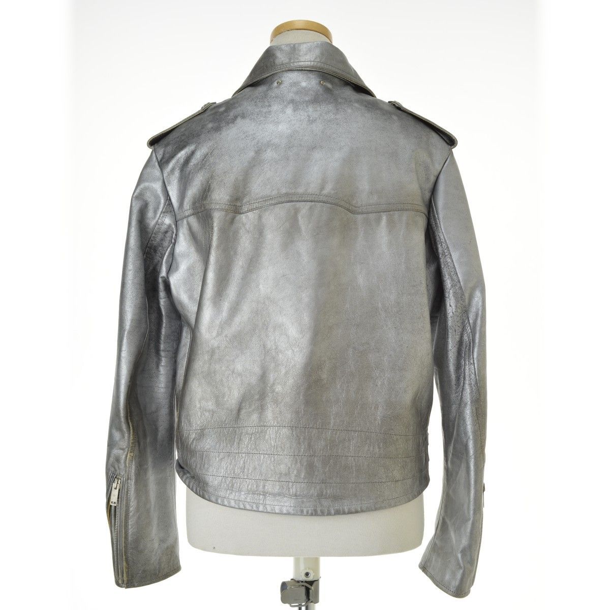 XS【GOLDENGOOSE】18SS ヴィンテージ加工ダブルライダースジャケット  