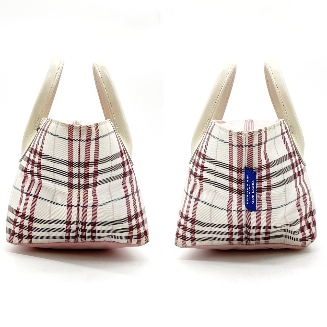 バーバリー トートバッグ ノバチェック ロゴプレート 2室 ナイロン レザー BURBERRY バーバリー ノバチェック トートバッグ ナイロン素材