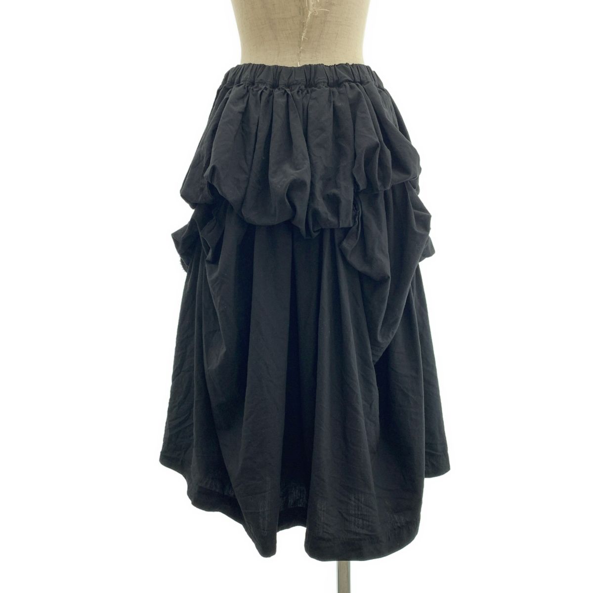 COMME des GARCONS コムデギャルソン 2020SS ポリエステル 製品加工 立体 変形 インサイドアウト ドローストリング ボリューム スカート S ブラック レディース USTAUSTRALIA_COM_AU