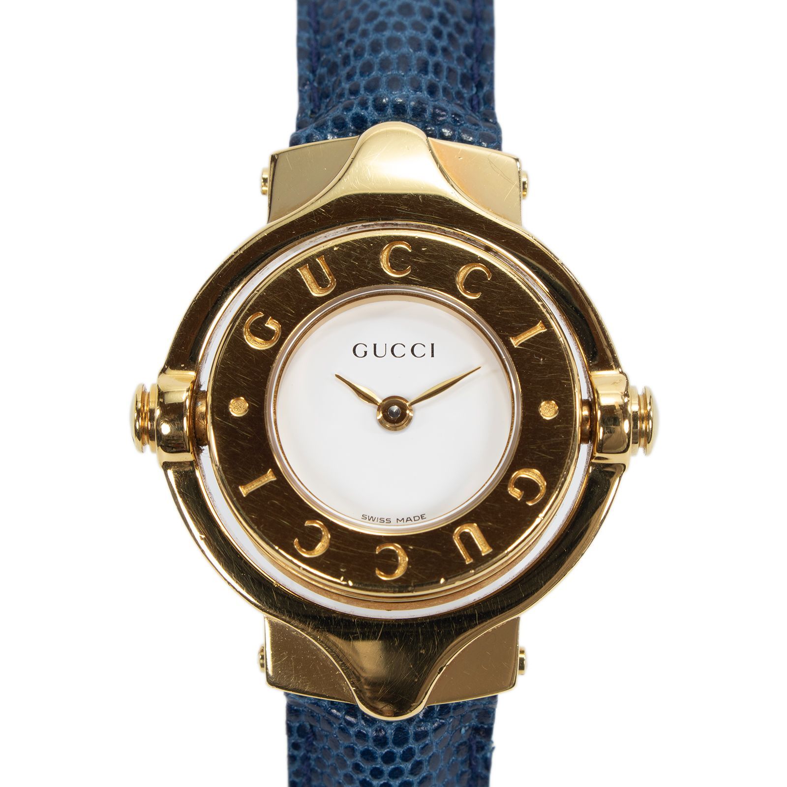 送料無料 グッチ 腕時計 クォーツ レディース ターンフェイス 6600L 白