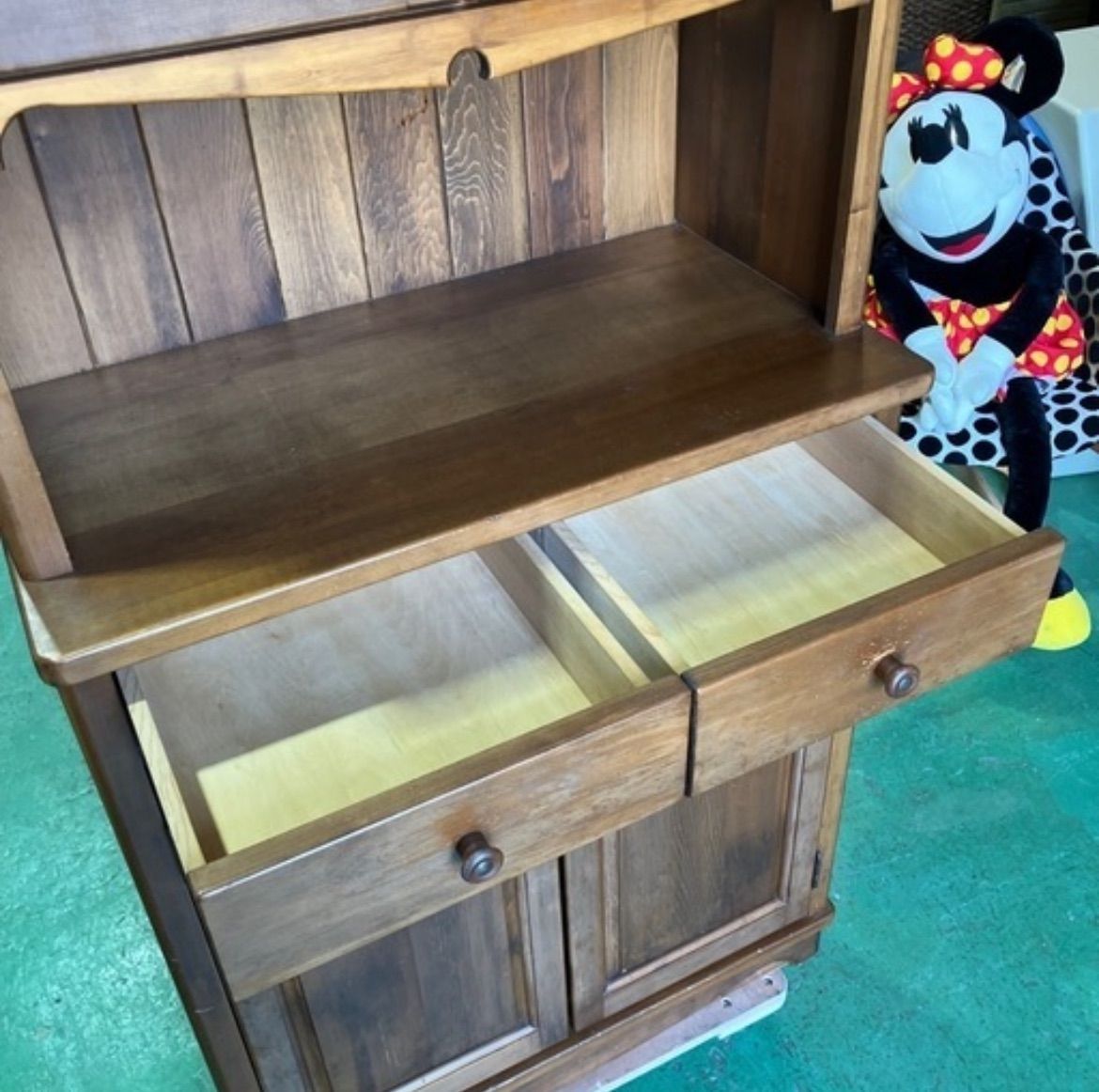 送料込】カントリー 食器棚 キャビネット レンジラック レトロ 木製