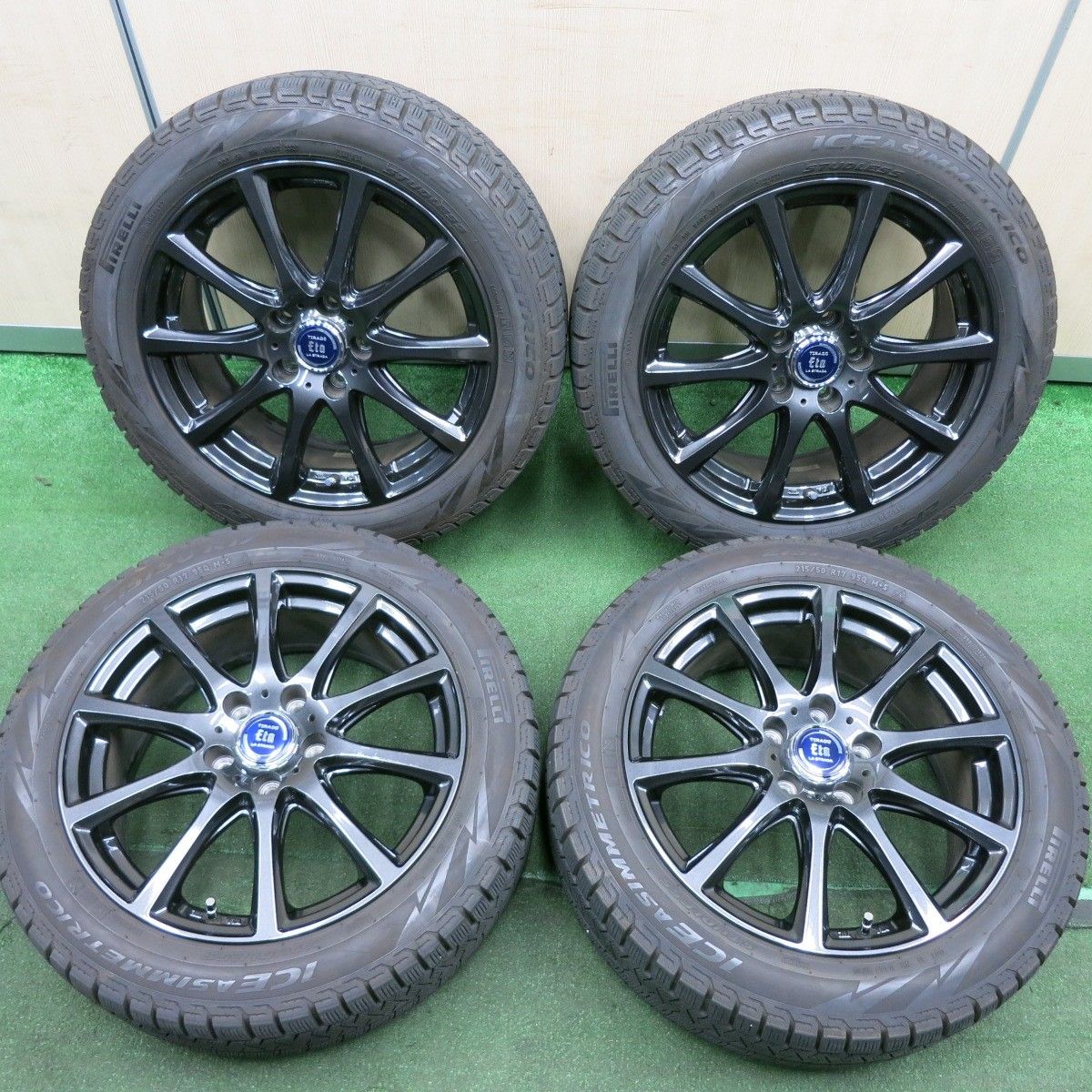 *送料無料* バリ溝！20年！キレイ！9分スタッドレス 215/50R17 ピレリ アイスアシンメトリコ TIRADO Eta LA STRADA PCD114.3/5H4050506HAス