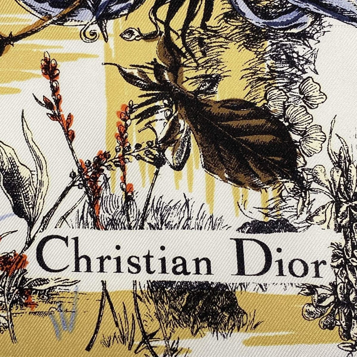 DIOR ディオール ミッツァ スカーフ シルクツイル 千鳥格子 ベージュ