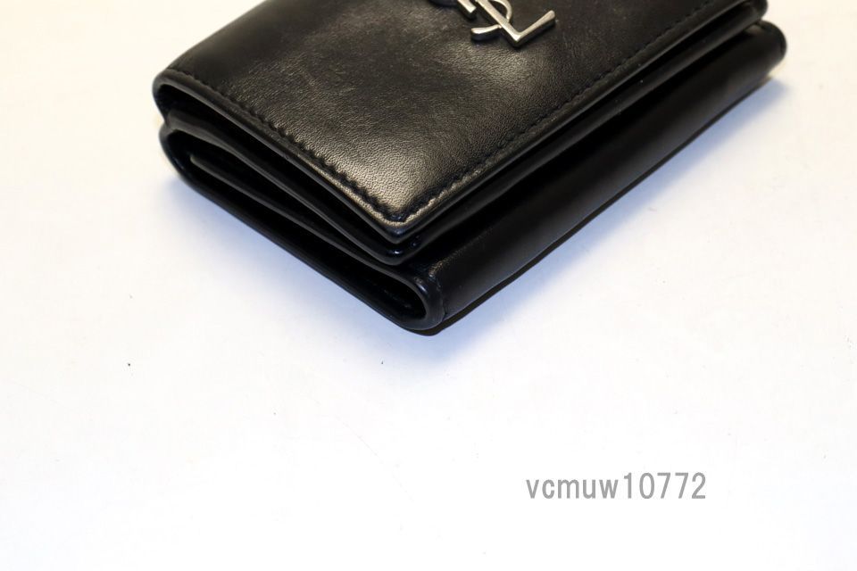 近年モデル希少美中古■SAINT LAURENT PARIS レザー 3つ折り財布 サンローランパリ■0613wa3011-4M