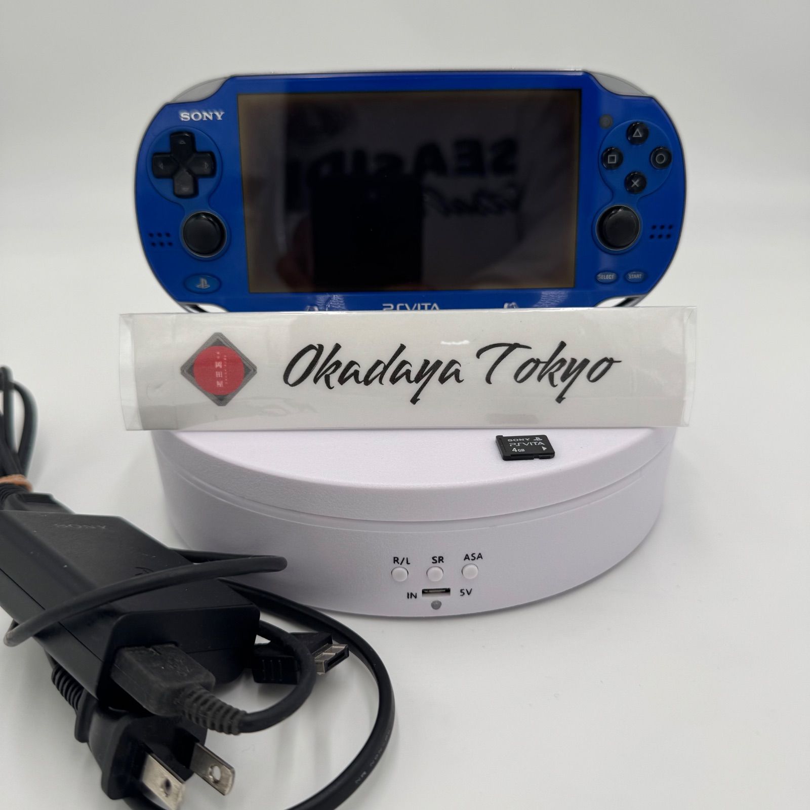 PS VITA PCH-1000 本体 サプライブルー 青 ビータ PlayStation 4GBメモリーカード AC充電器 動作 済み