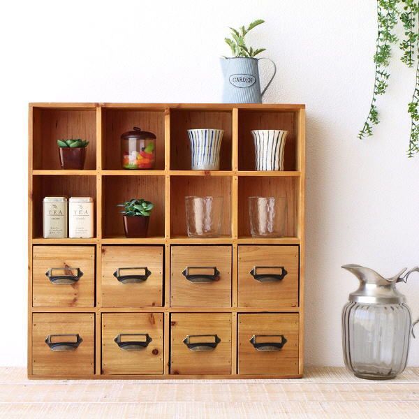 けやき民芸 90飾棚 和風 レトロ家具 ガラス戸付き 食器棚 250720-6