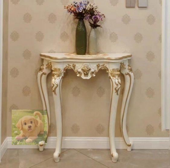 サイドテーブル コンソールテーブル ．玄関テーブル 花台 電話台 アンティーク調デザイン 植木鉢置き 幅90cm