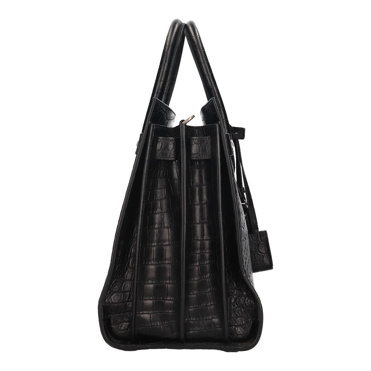 【美品】SAINT LAURENT サンローラン クロコ 型押し ビジネスバッグ サンローランクラシックミュージアム 黒 メンズ ブリーフケース